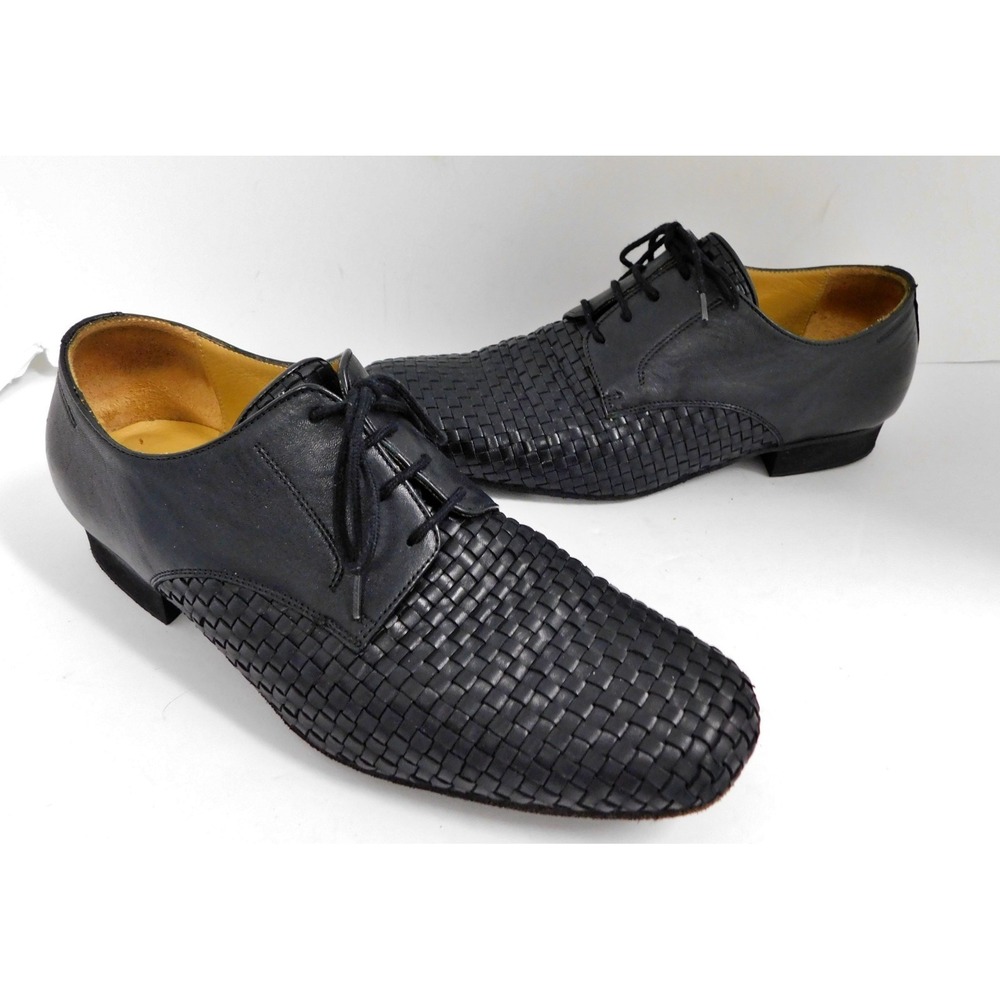 Werner Kern Como 28018 Mens Black Hand Braided Nappa Leather Dance Shoes sz 7.5